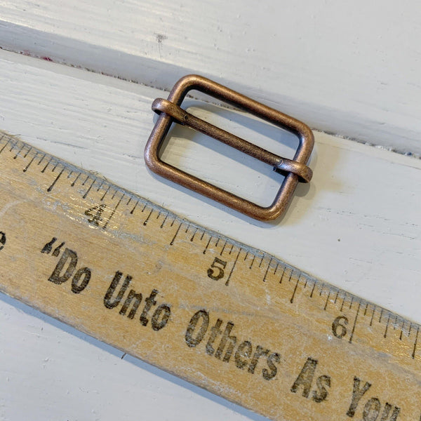 Adjustable Slide Buckles - 1" - Copper - 1 Buckle - Measure: a fabric parlor