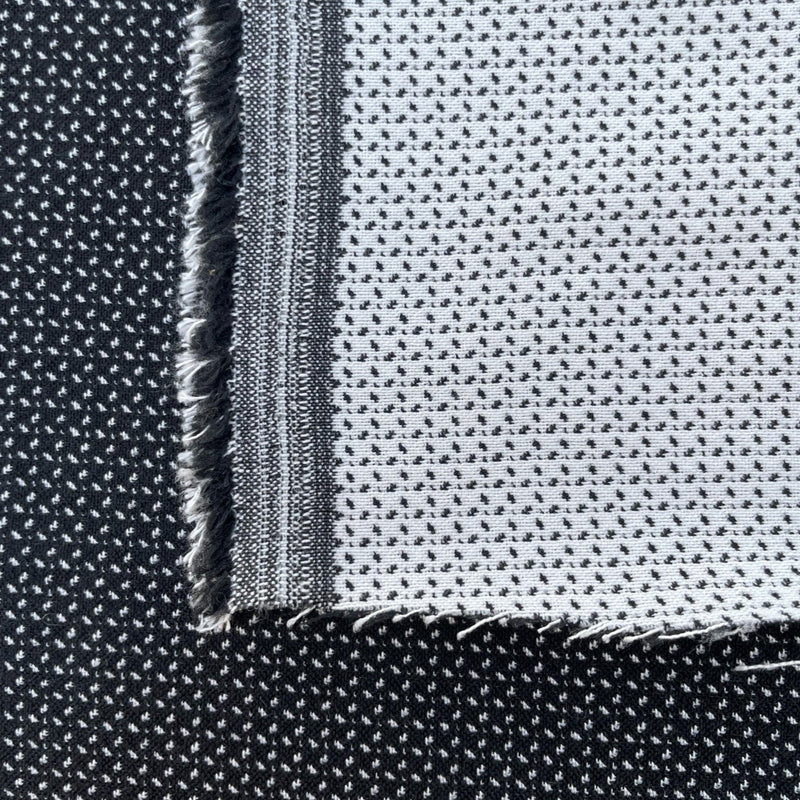 NYC Designer - Bonded Black/White Dash Pique Knit - 1 Yard