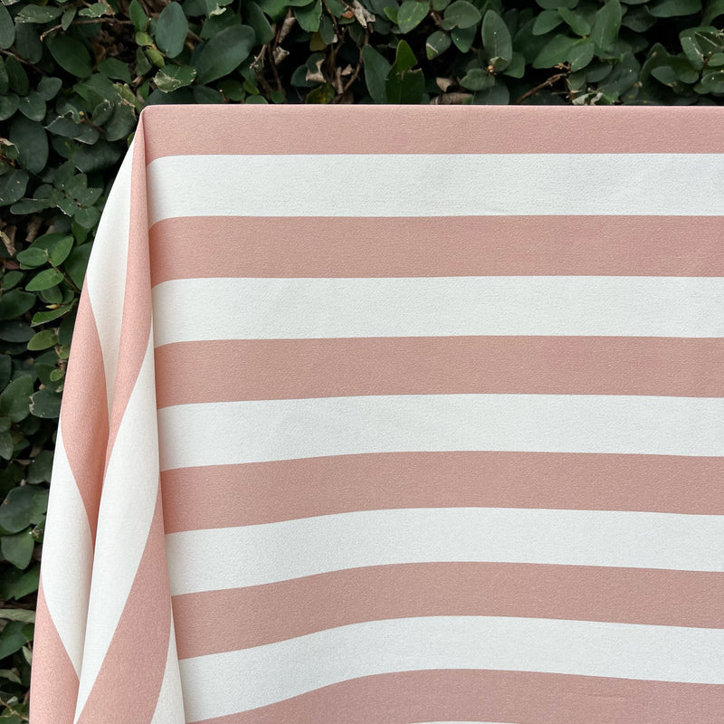 Monse - Pink/White Crepe Back Sateen Twill Stripe -1/2 Yard