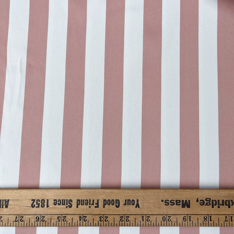 Monse - Pink/White Crepe Back Sateen Twill Stripe -1/2 Yard