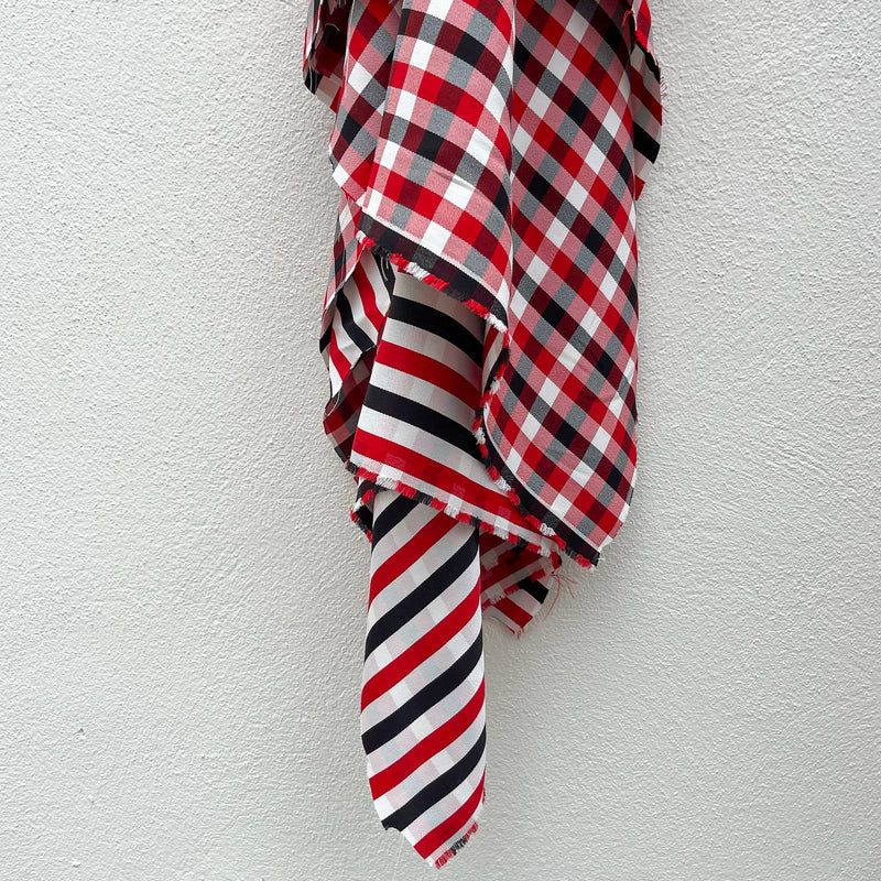 Monse - Gingham/Stripe Double-Faced Crepe Back Satin - 1/2 Yard