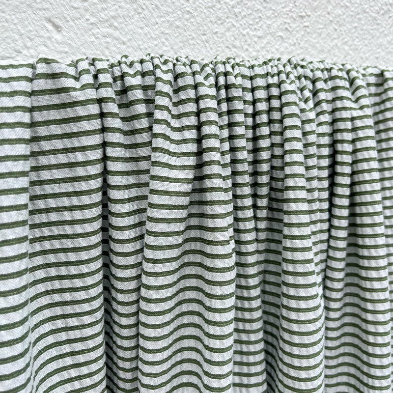 Deveaux NYC - Striped Knit Seersucker Green/White - Remnants