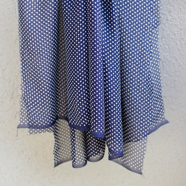 Nili Lotan - Navy/White Tiny Polka-Dot Silk Chiffon - Remnant