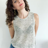 Off White/Black Speckled Sweater Knit - 1/2 Yard