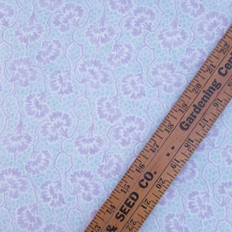 Rebecca Taylor - Mint & Lilac Dash Striped Jacquard Silk Floral Gauze - 1/2 Yard