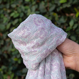 Rebecca Taylor - Mint & Lilac Dash Striped Jacquard Silk Floral Gauze - 1/2 Yard
