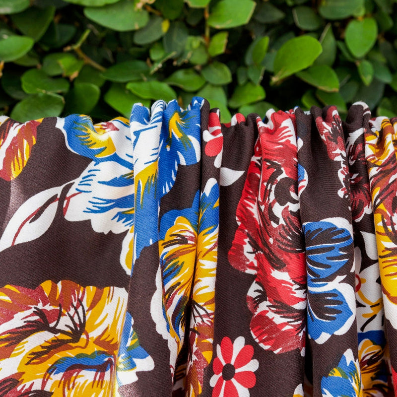 Bold Floral Denim - 1/2 Yard