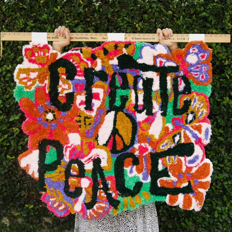Melissa Richardson's - Tufting Tapestry Art - Create Peace - 1 Display