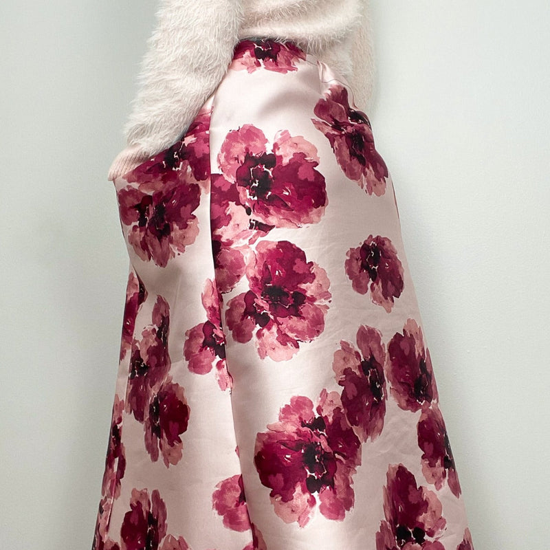 Mikado Satin Twill Floral Print - Remnant