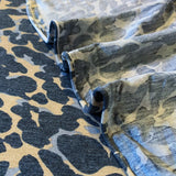 Abstract Leopard Jersey Knit Gray/Black/Tan - 1/2 Yard - Measure: a fabric parlor