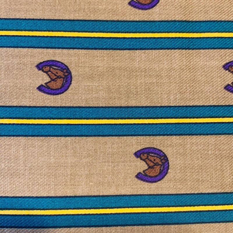 Striped Horseshoe Sateen Faced Cotton Twill - 1/2 Yard - Measure: a fabric parlor