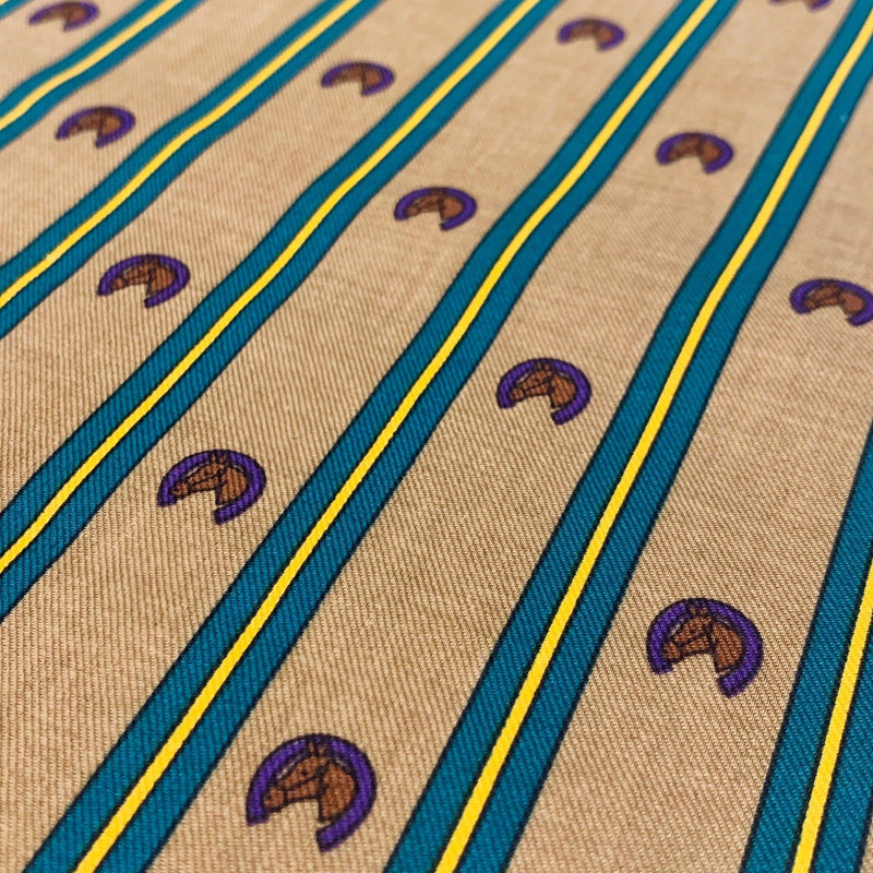 Striped Horseshoe Sateen Faced Cotton Twill - 1/2 Yard - Measure: a fabric parlor