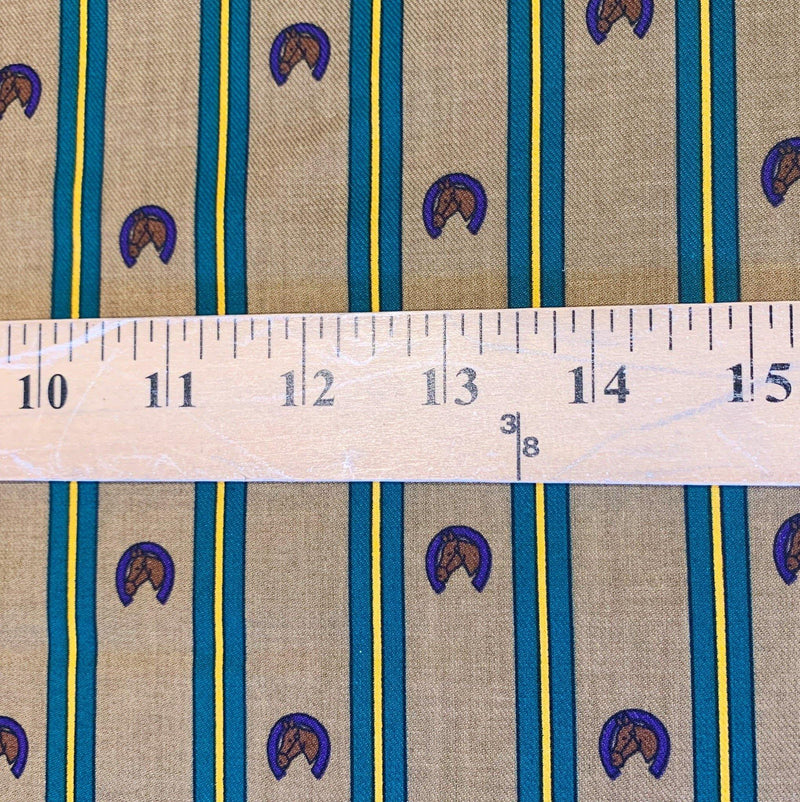 Striped Horseshoe Sateen Faced Cotton Twill - 1/2 Yard - Measure: a fabric parlor