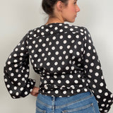 Theory - Lightweight Satin Medium Polka-Dot Twill - 1/2 Yard