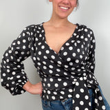 Theory - Lightweight Satin Medium Polka-Dot Twill - 1/2 Yard