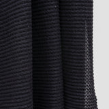 Pouf - Brushed Wintery Waffle Knit- Black - 1/2 Yard