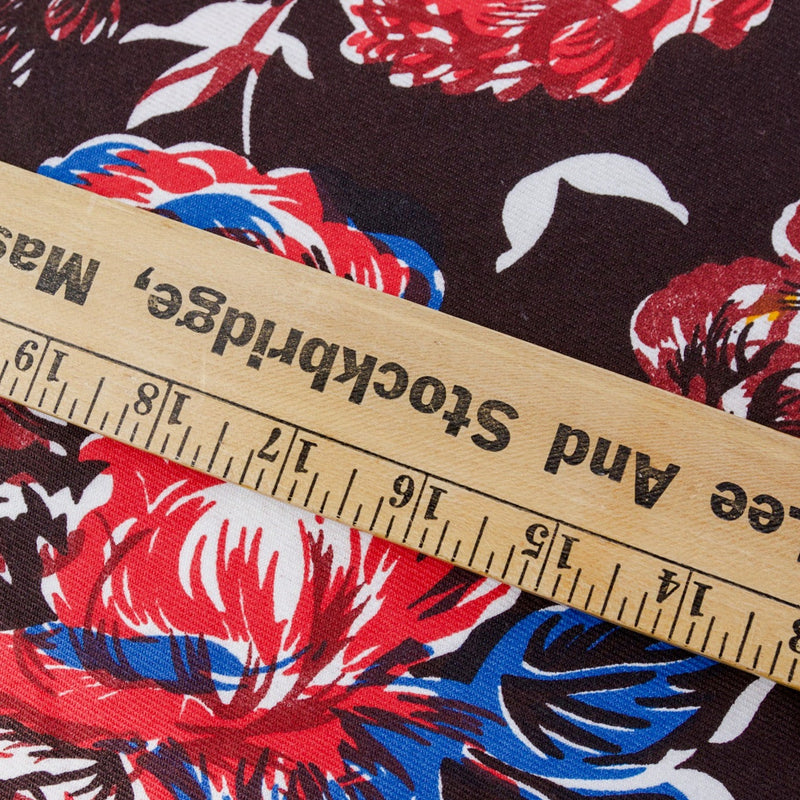 Bold Floral Denim - 1/2 Yard