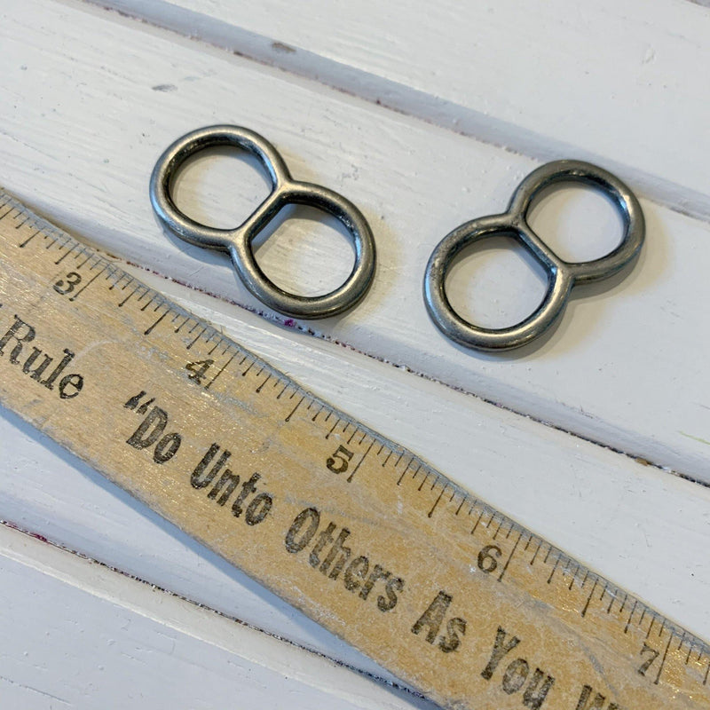 Double O-Ring - Brushed Chrome - 1.63"x.88" - 2 Pcs - Measure: a fabric parlor