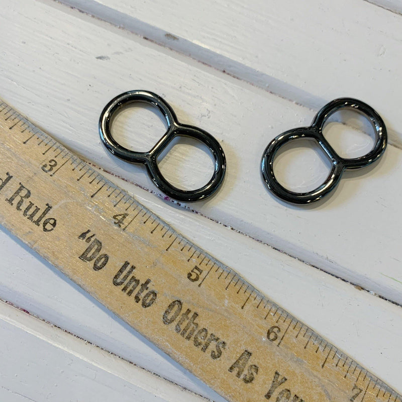 Double O-Ring - Black Nickel - 1.63"x.88" - 2 Pcs - Measure: a fabric parlor