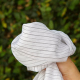 La Ligne - White Thread Striped Sateen Silk/Cotton - 1/2 Yard