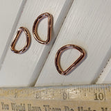 Split D-Ring - 7/8" - Shiny Rosegold - 2 Pieces - Measure: a fabric parlor