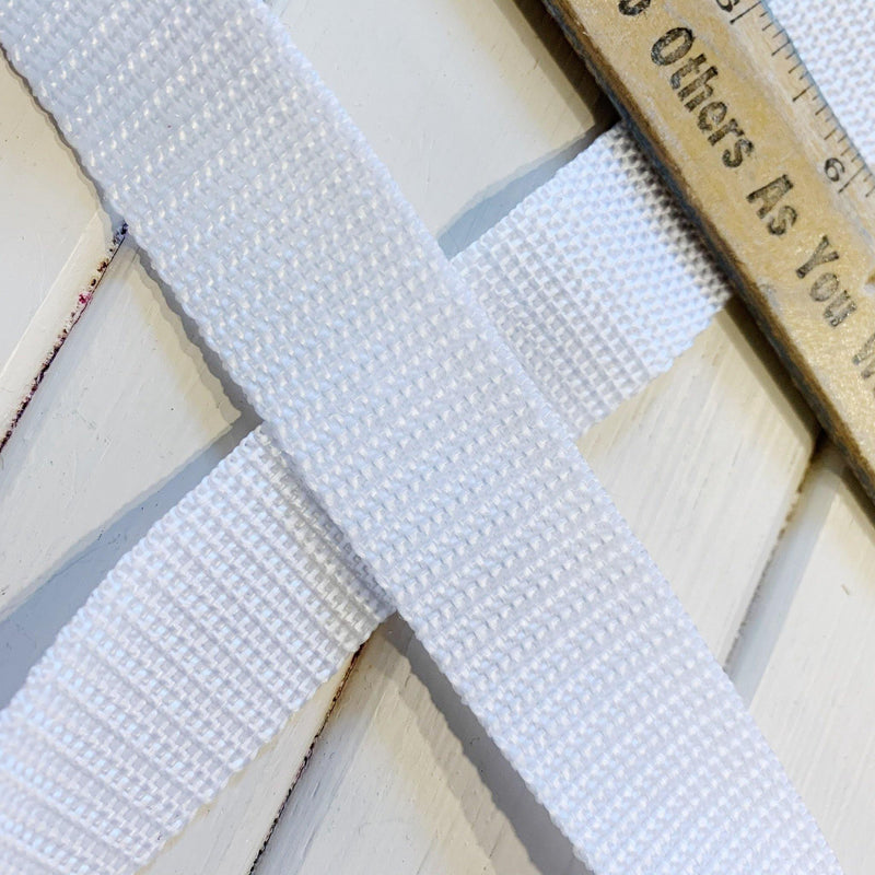 Poly Webbing - 1" - White - 1 yard - Measure: a fabric parlor