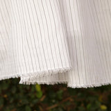 La Ligne - White Thread Striped Sateen Silk/Cotton - 1/2 Yard