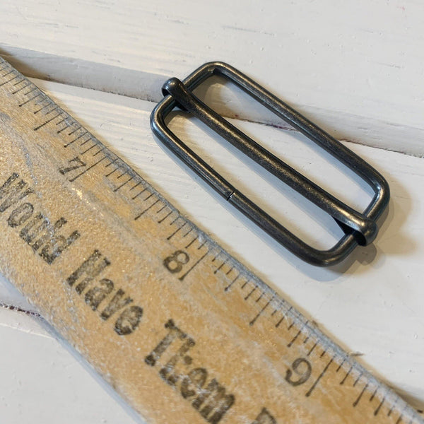 Adjustable Slide Bar Buckle - 38mm - Gunmetal - 1 Buckle - Measure: a fabric parlor