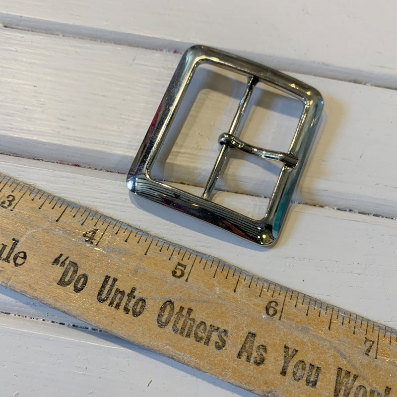 Square Center Bar Buckle - 1-5/8" - Nickel - 1 Buckle