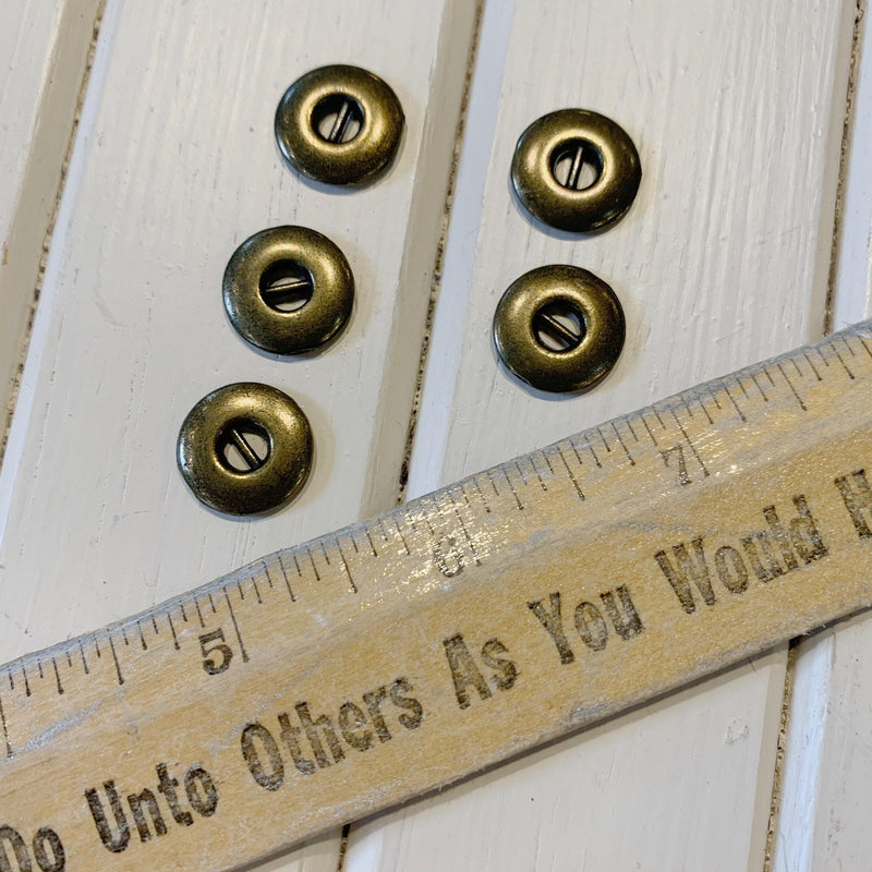Circle Sliders - 5/8" - Brass - 11 pcs - Measure: a fabric parlor