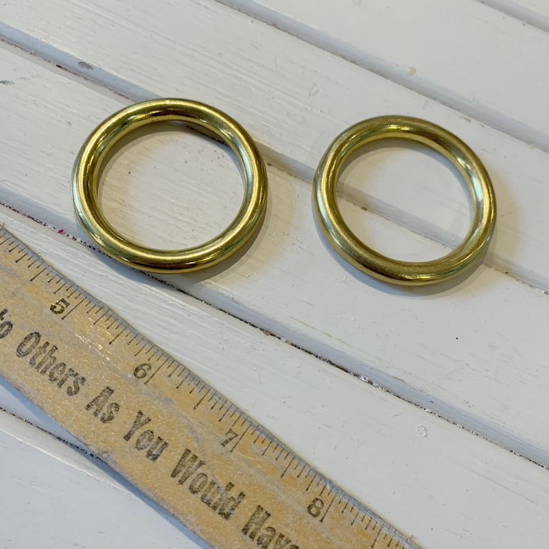 Solid O-Rings - Shiny Gold - 1.5" - 1 PC