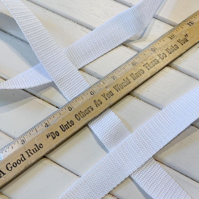 Poly Webbing - 1" - White - 1 yard - Measure: a fabric parlor
