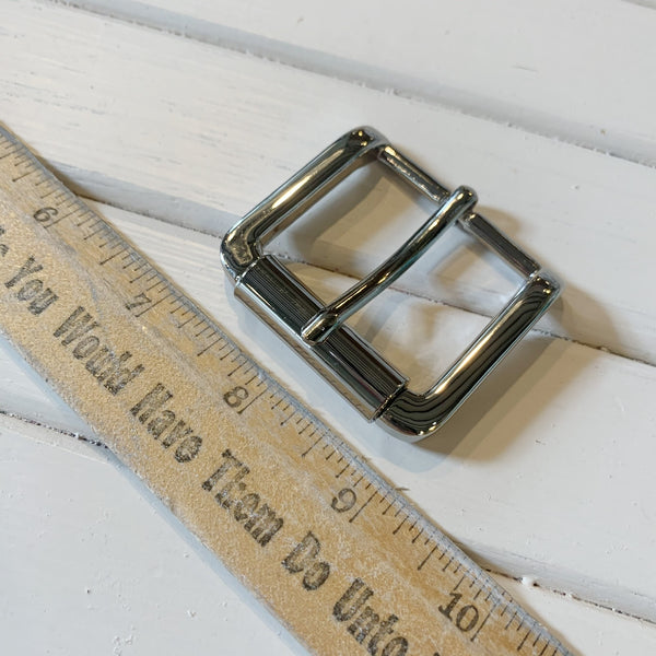 Square Roller Bar Heel Buckle - 1.5" - Nickel - 1 Buckle