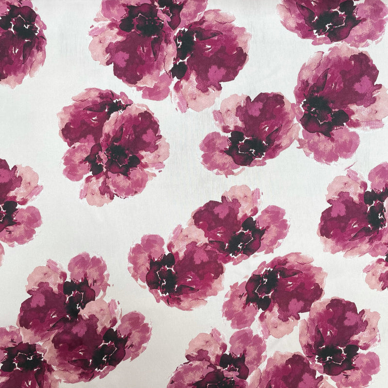 Mikado Satin Twill Floral Print - Remnant