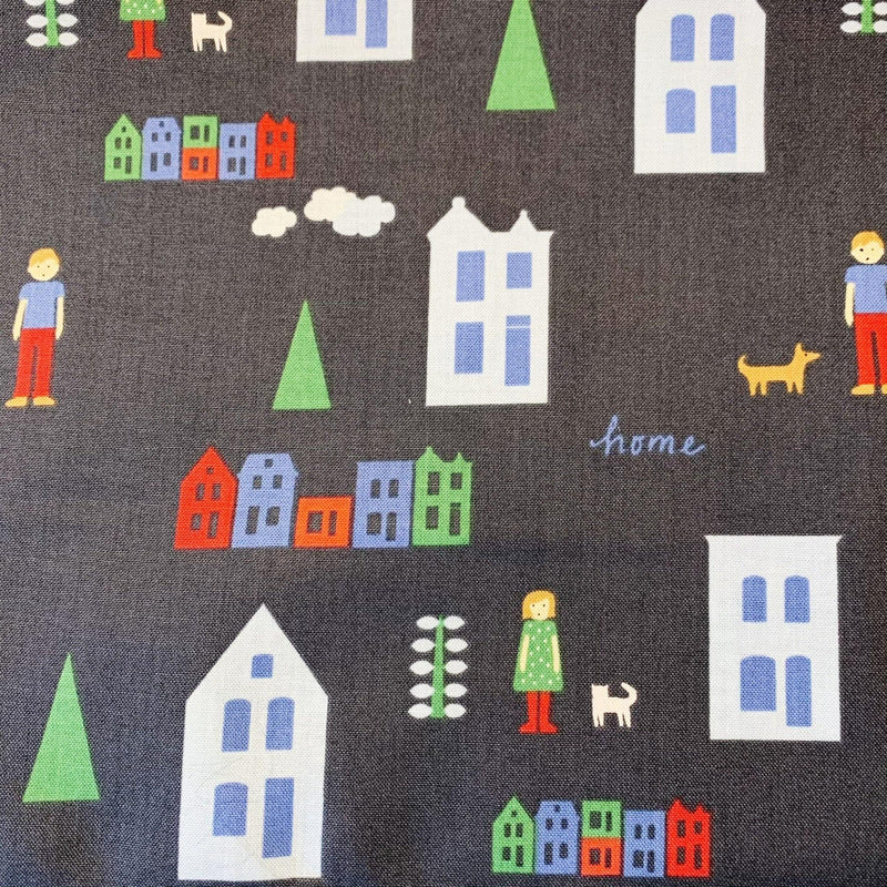 Neighborhood Houses - Remnant - 3 Yards - Measure: a fabric parlor