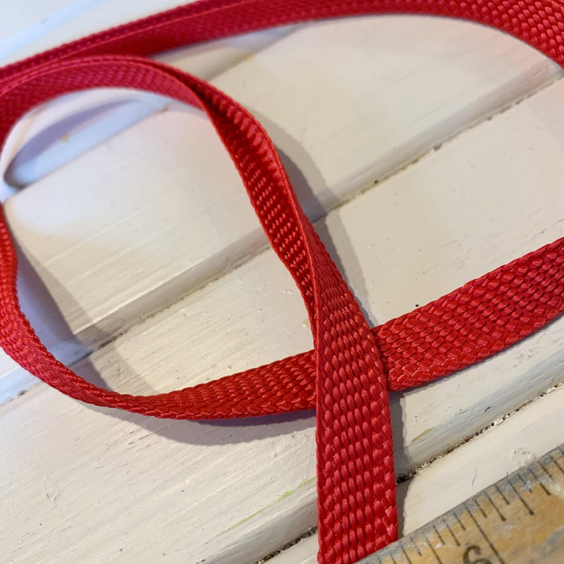 Flat Foldover Cord - 3/8" - Red - 1 yard - Measure: a fabric parlor