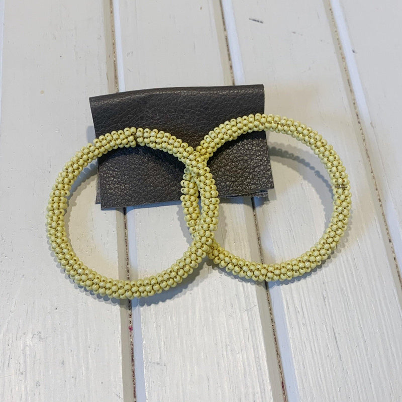 Bohemian Seed Bead Hoops - 1 pair - Measure: a fabric parlor