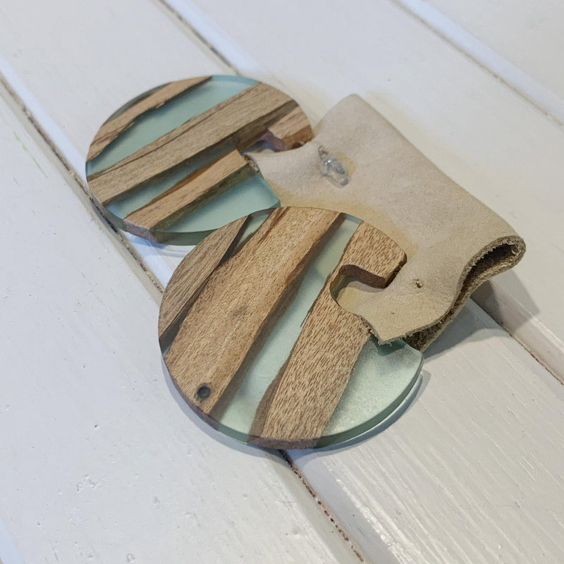 Wooden Acrylic Hoops - 1 pair - Measure: a fabric parlor