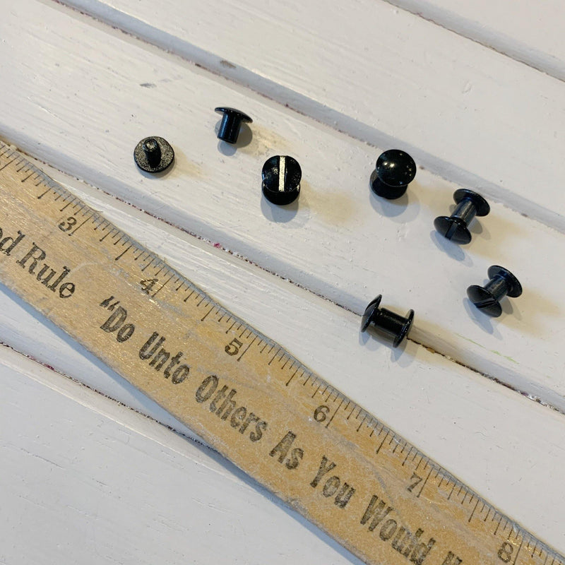 Chicago Screws - 1/4" - Black - 1 Screw - Measure: a fabric parlor