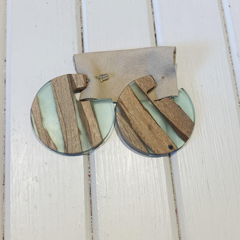 Wooden Acrylic Hoops - 1 pair - Measure: a fabric parlor