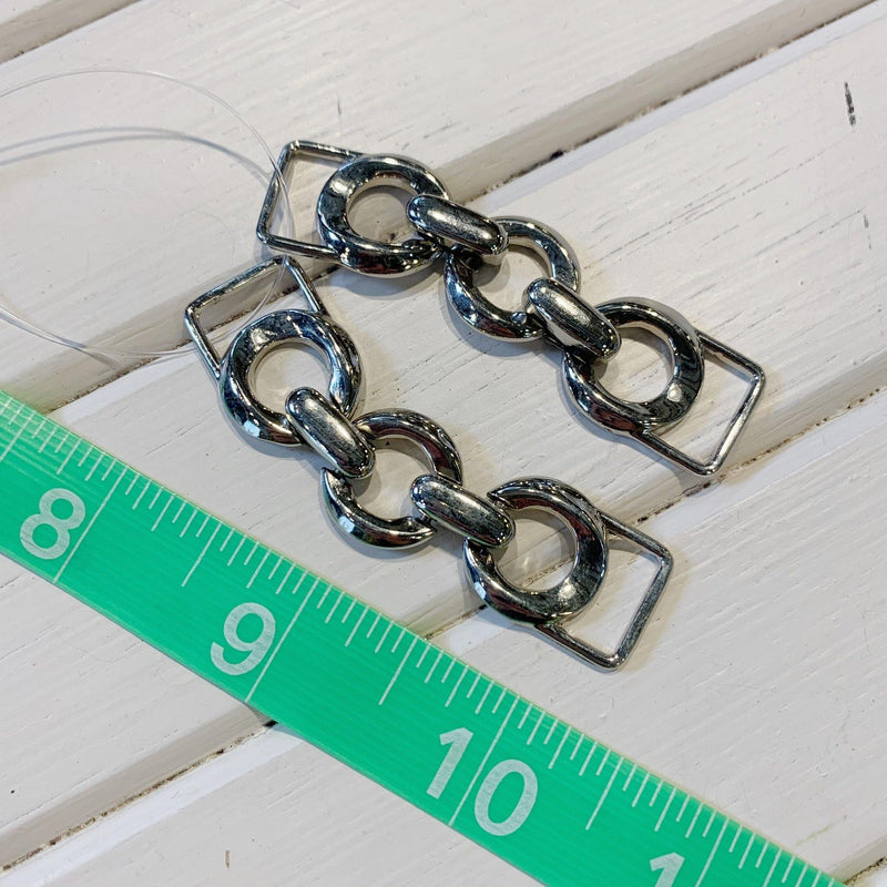 Circle Chain Link - 5/8" x 2.5" - Nickel - 2pcs - Measure: a fabric parlor