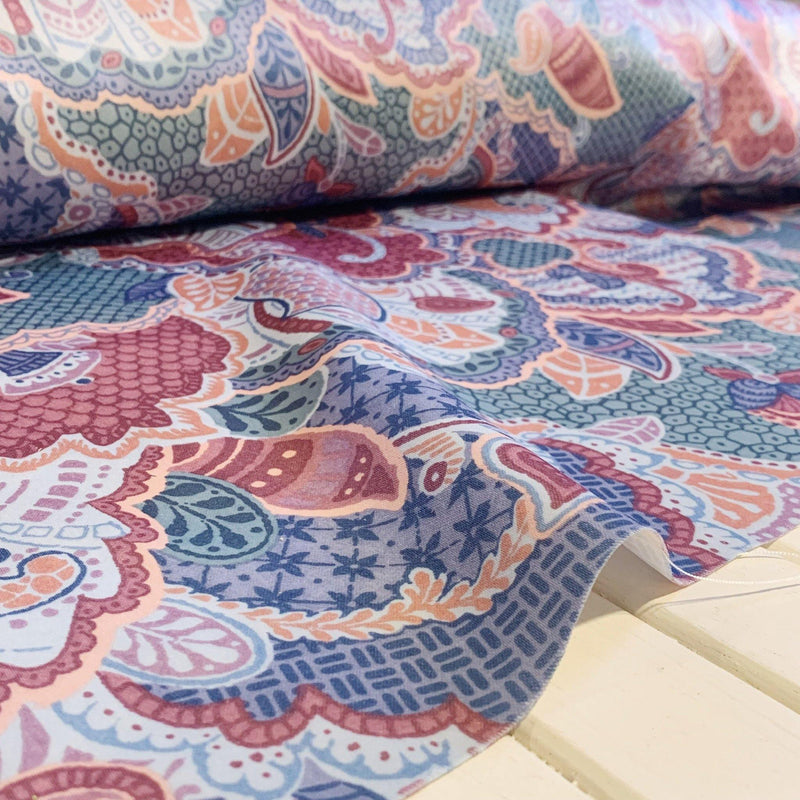 Large Cluster Paisley Sateen Nylon - 1 Yard - Measure: a fabric parlor