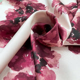 Mikado Satin Twill Floral Print - Remnant