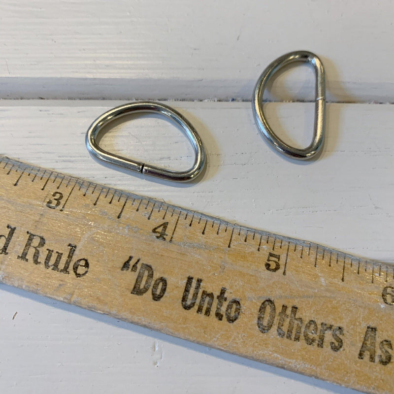 Adjustable D-Ring - 1" - Nickel - 2 Pcs - Measure: a fabric parlor