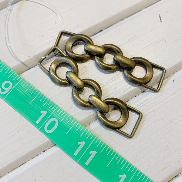 Circle Chain Link - 5/8" x 2.5" - Antique Brass - 2pcs - Measure: a fabric parlor