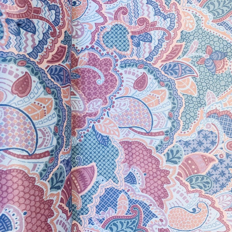 Large Cluster Paisley Sateen Nylon - 1 Yard - Measure: a fabric parlor