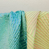 Black Iris - Geometric Metallic Brocade - Aqua- 1/2 Yard
